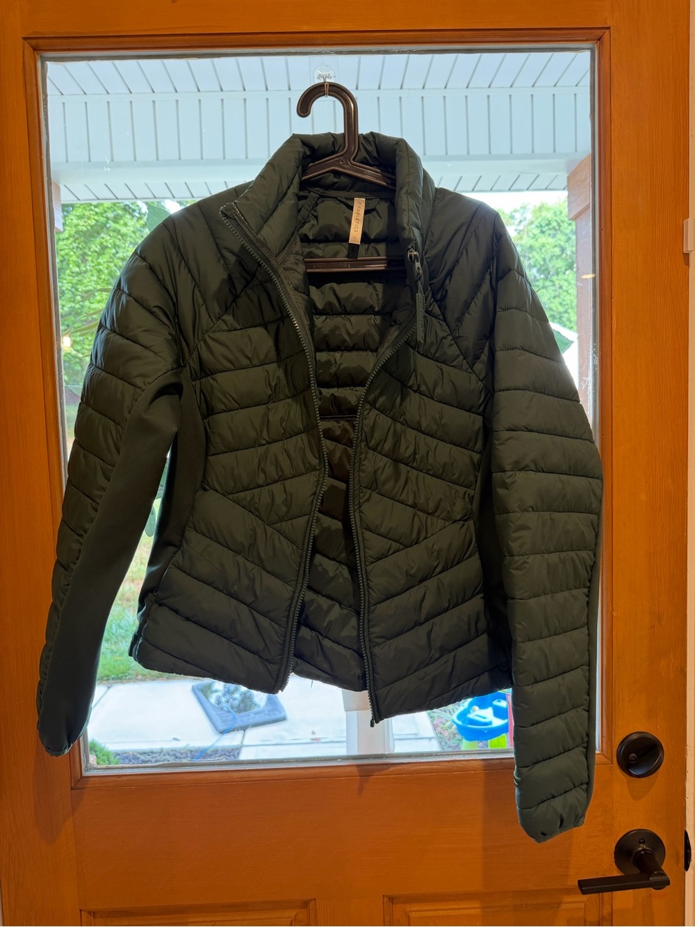Fabletics Dark Green Quilted Puffer Jacket